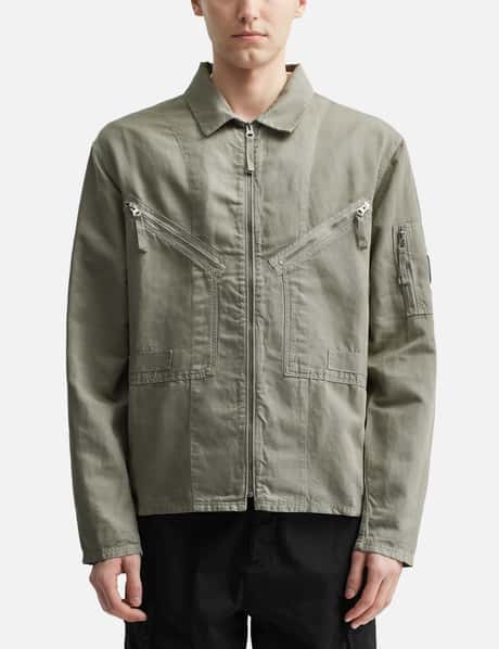 C.P. Company - Cotton-Linen Blend Full Zip Overshirt | HBX 