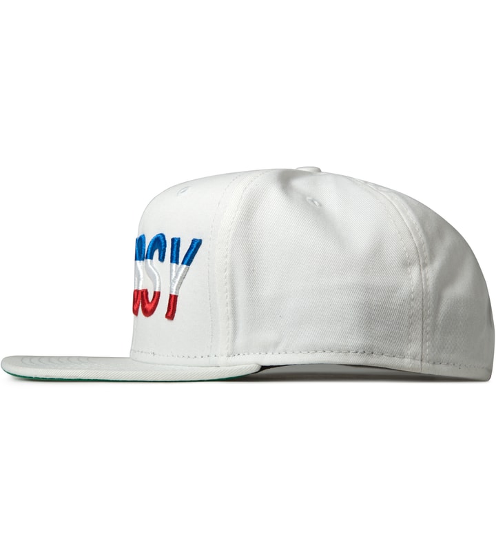 White Striped Font Snapback Cap Placeholder Image
