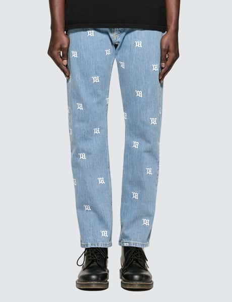 Misbhv - Denim Monogram Carpenter Trousers  HBX - Globally Curated Fashion  and Lifestyle by Hypebeast
