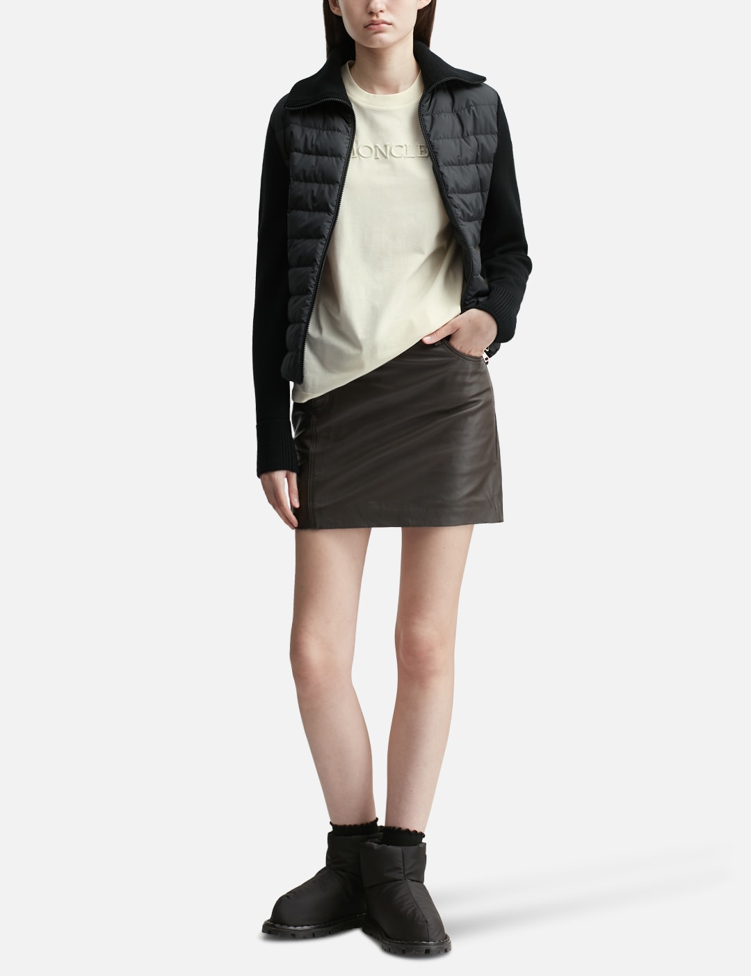 Padded Wool Zip-Up Cardigan view 12
