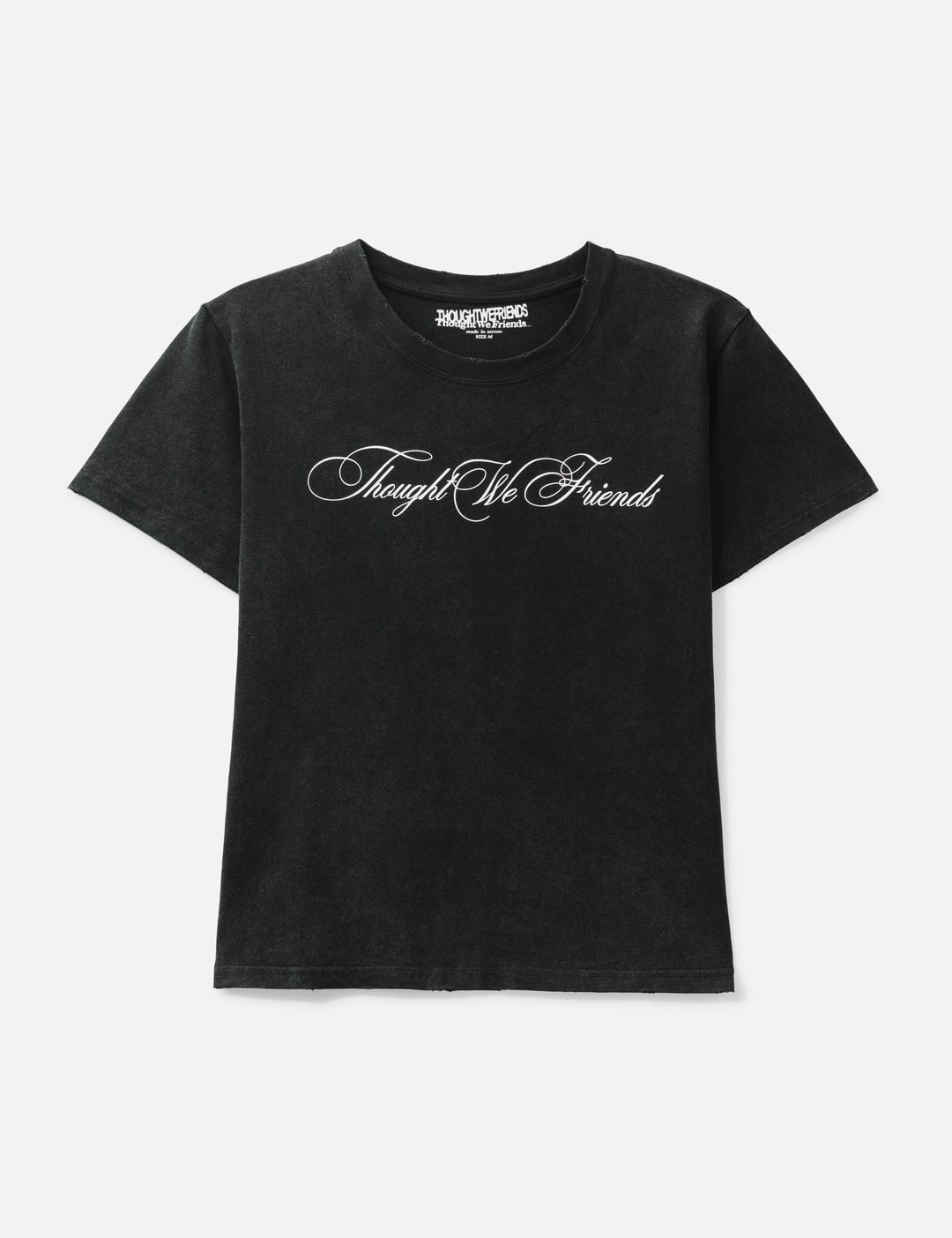 "Sera" Cursive Fitted T-Shirt In Washed Black view 7