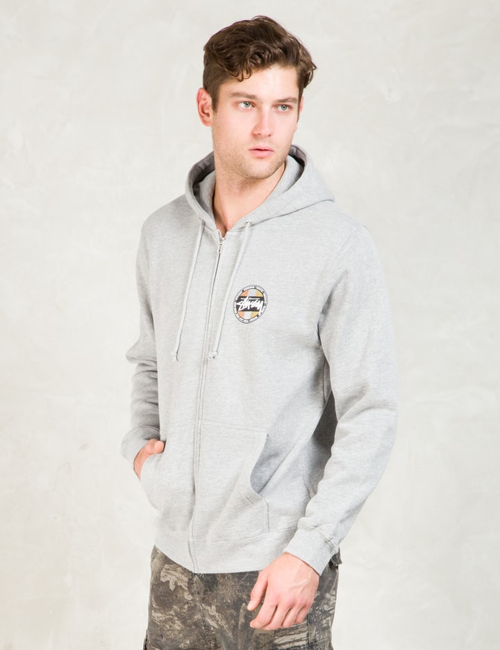 Stüssy Grey Metallic Dot Zip Hoodie