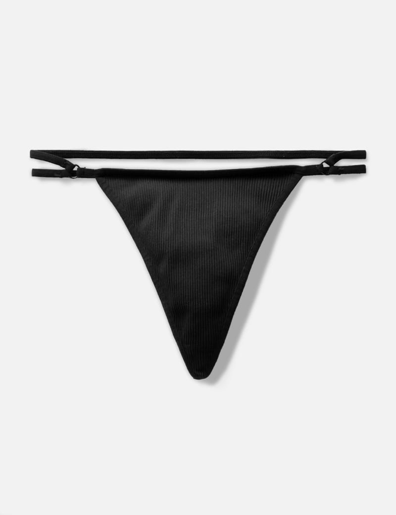 ANDRE?DAMO Ribbed Strap Detailed Thong