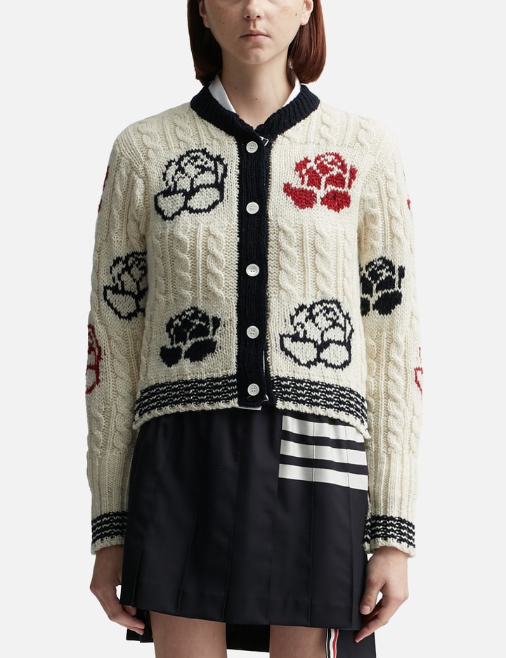 Rose Intarsia Knit Cardigan Placeholder Image