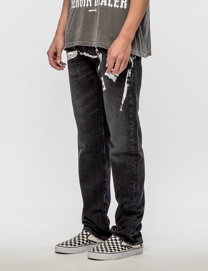Warren Lotas - Distressed Levis 501 Jeans with White Hammer | HBX - Globally and Lifestyle by Hypebeast