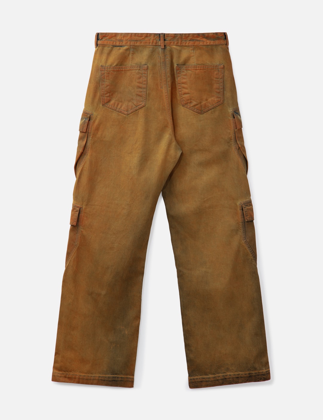 Double Cargo Jeans In Orange Wash Denim view 9