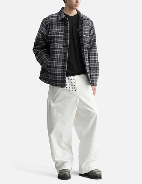 Oversized Embroidered Flannel Shirt Jacket view 14