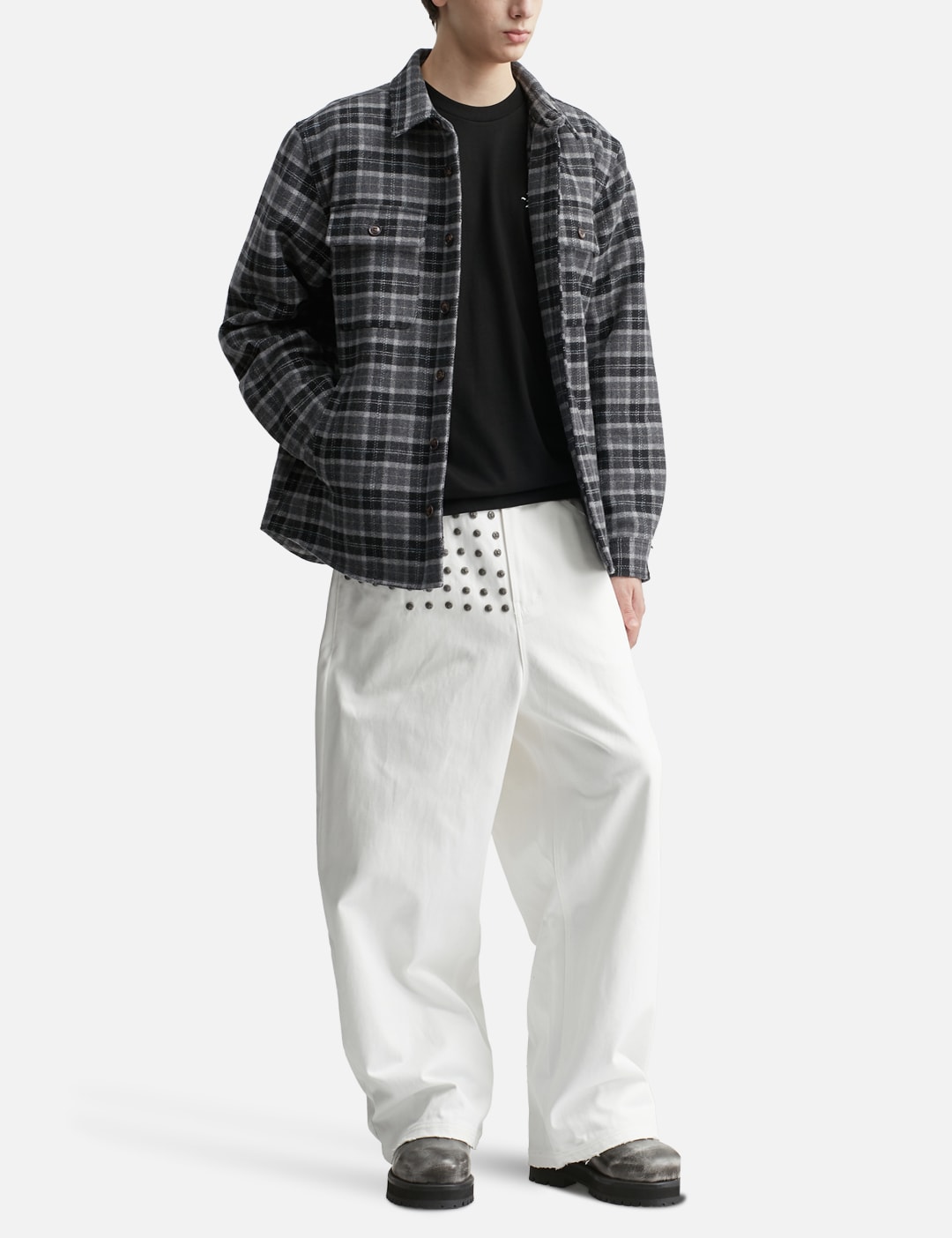Oversized Embroidered Flannel Shirt Jacket view 20