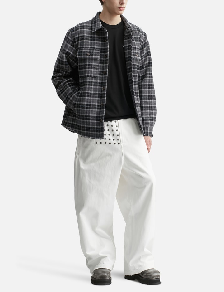 Oversized Embroidered Flannel Shirt Jacket Placeholder Image