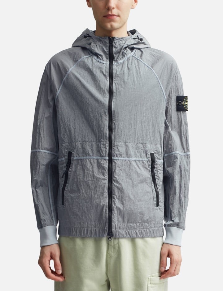 Shop Stone Island Nylon Metal Watro-tc In Econyl® Regenerated Nylon Hooded Jacket In Blue