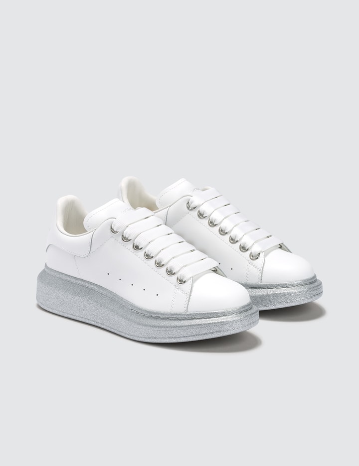 Raised-sole Low-top Leather Trainers With Silver Sole Placeholder Image