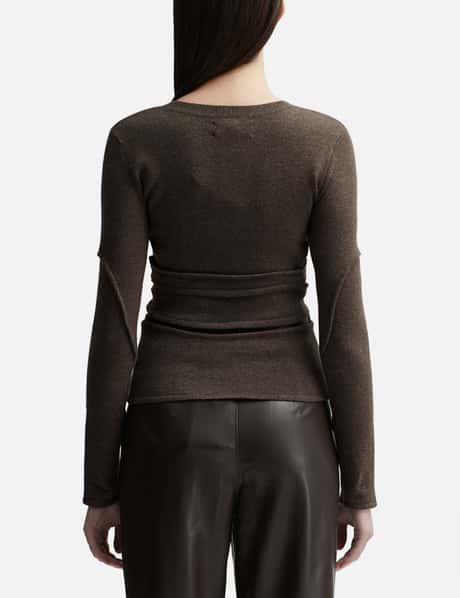 CUT-OUT WOOL AND CASHMERE BLEND TOP view 9