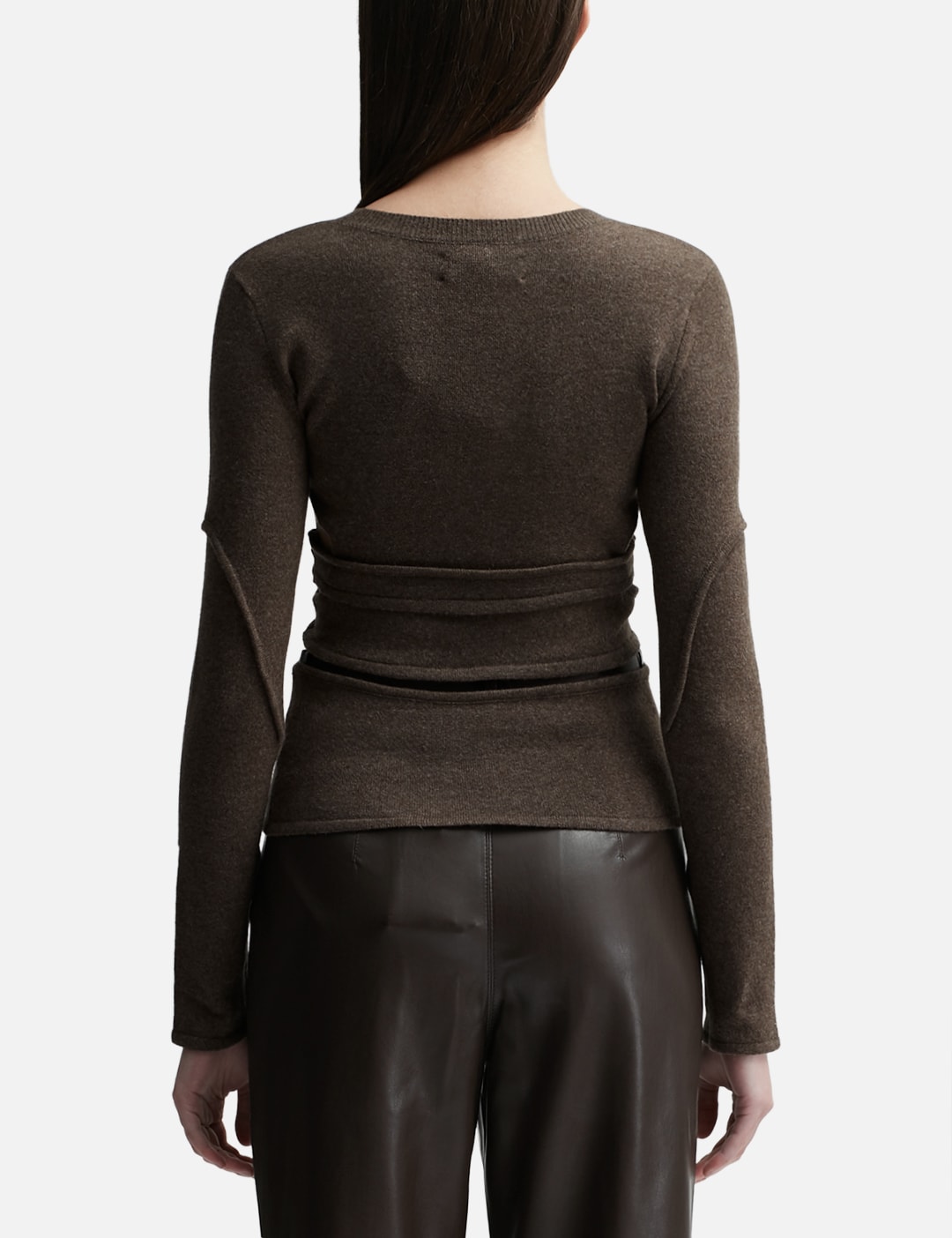 CUT-OUT WOOL AND CASHMERE BLEND TOP view 10