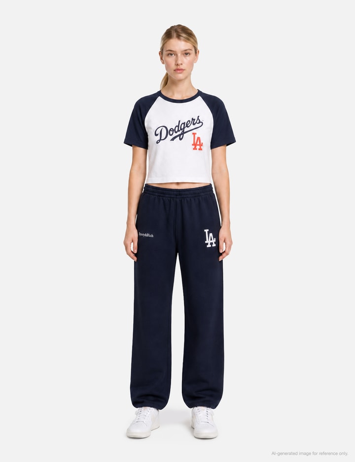 Sporty & Rich Dodgers Serif Baby Baseball T-Shirt