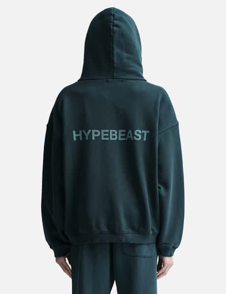 GARMENT DYED LOGO ZIP-UP HOODIE view 9