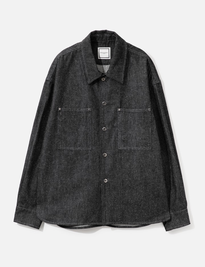 Wooyoungmi Black Cotton Silk Denim Shirt