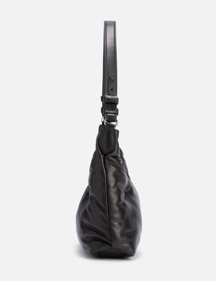 Maison Margiela Black Nappa Leather Small Glam Slam Hobo Shoulder Bag In Black