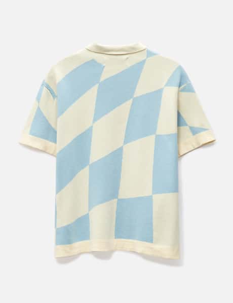 Metalwood Studio CHECKERED KNIT POLO SHIRT HBX