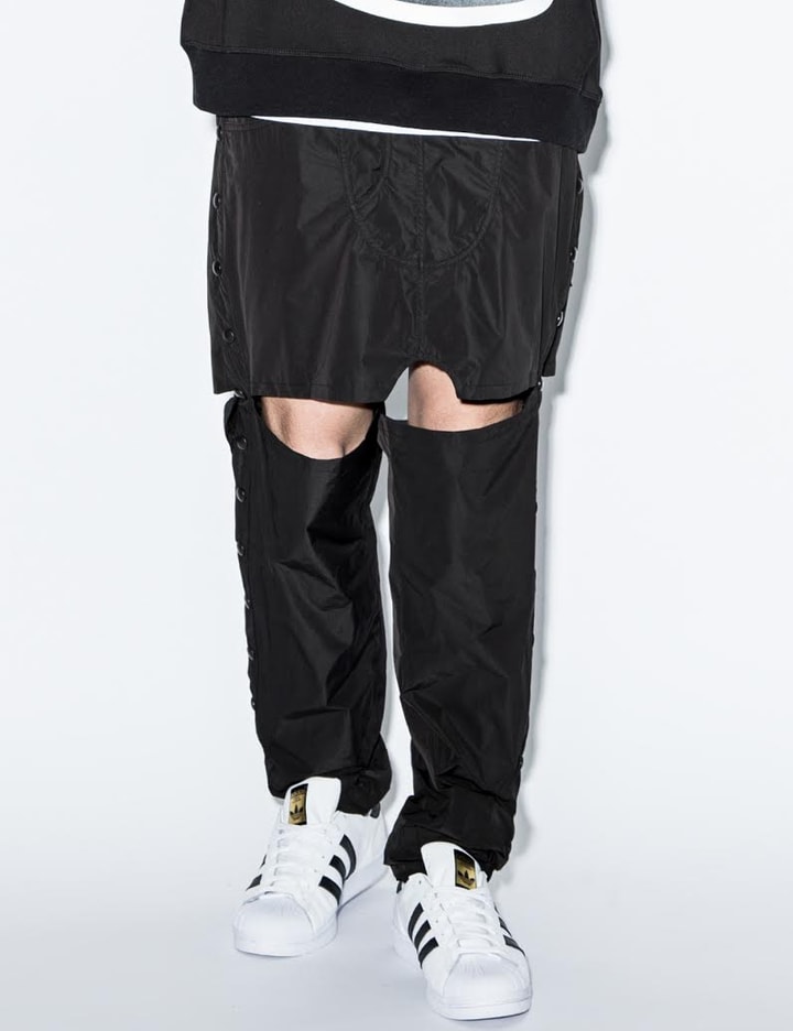 Black Snap Track Pants with Cut Out Detail Placeholder Image
