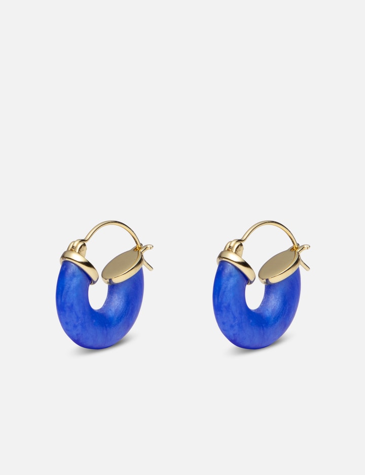 Anni Lu Swell Petite Hoop Earrings In 18k Gold Plated In Blue