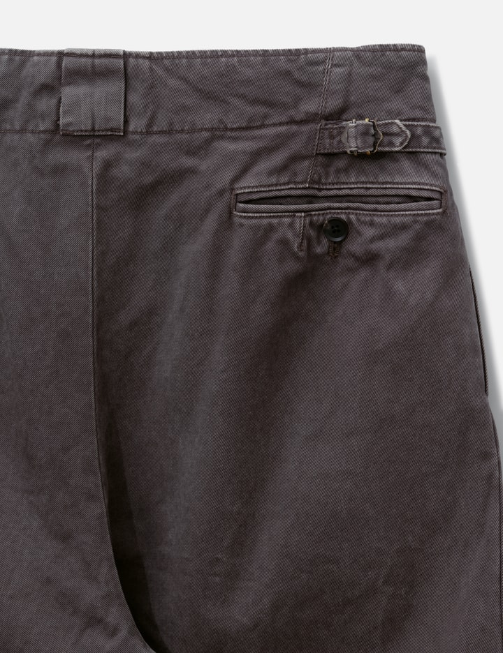 Yoke Peached Cotton Twill Garment-Dye 2 Pleated Trousers