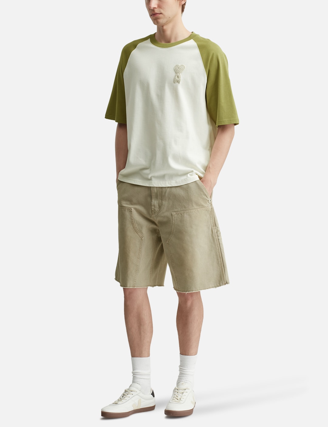 De Coeur Two Tone Thick Cotton Jersey T-Shirt view 20