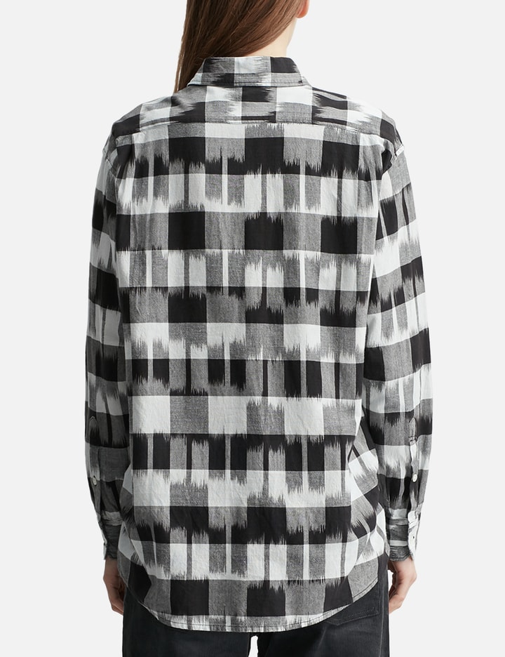 NÒMARHYTHM TEXTILE Ikat Check Regular Collar Shirt