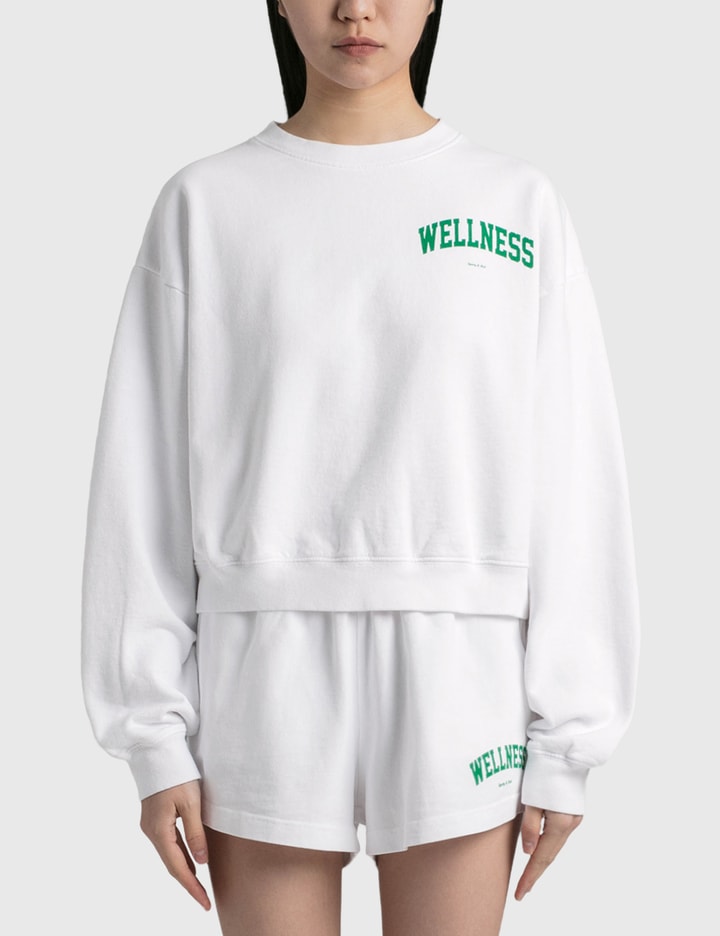 Sporty &amp; Rich Wellness Ivy Cropped Crewneck In White
