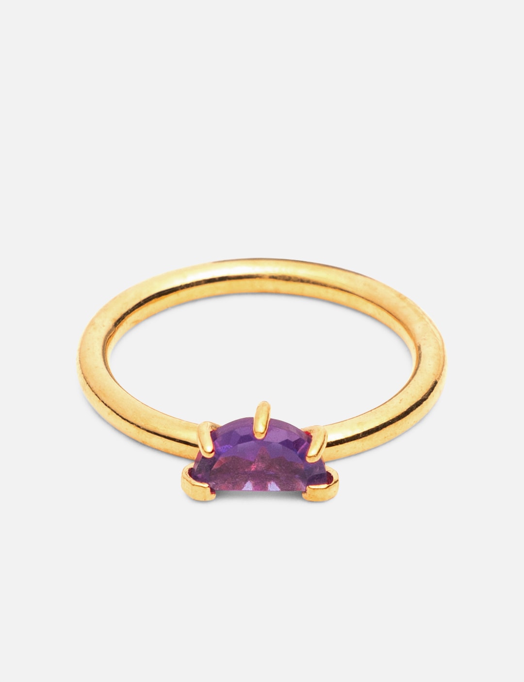 Half Cut Mini Amethyst Ring