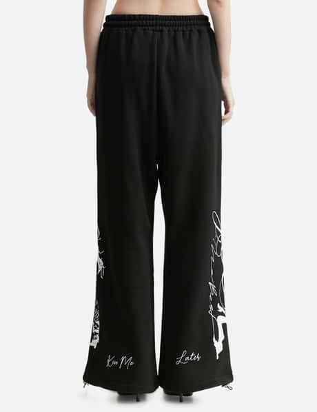 Cowgirl Print Wide Sweatpants Black view 9