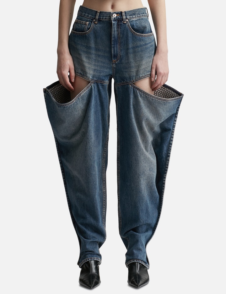 Crystal Embellished Slit Jeans Placeholder Image
