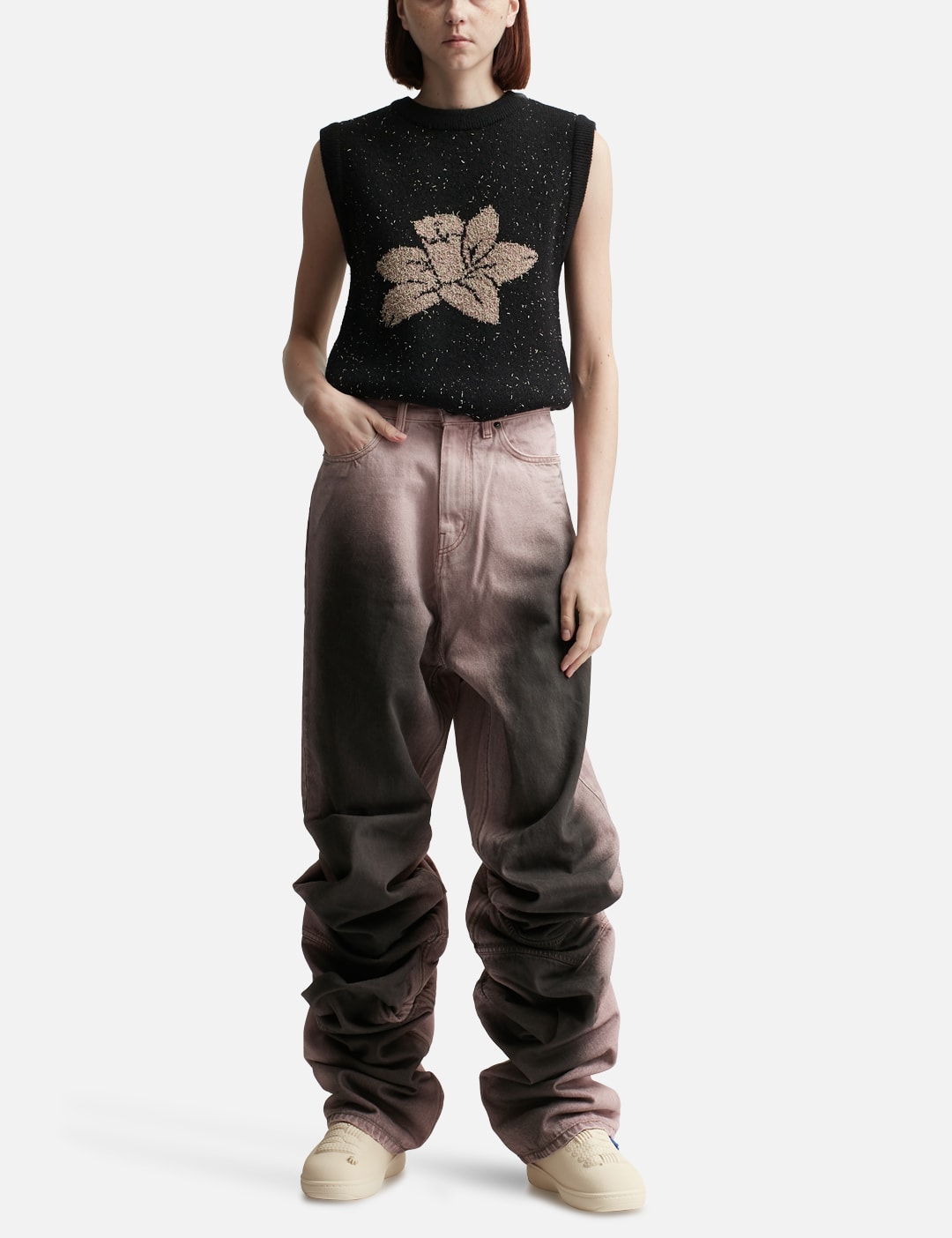 Merino Wool Blended Flower Vest view 12
