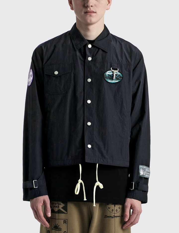 Patched Nylon Coaches Jacket Placeholder Image