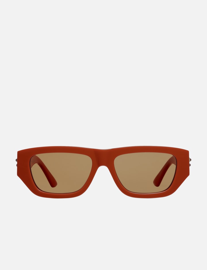 Bottega Veneta Bolt Recycled Acetate Rectangular Sunglasses In Brown
