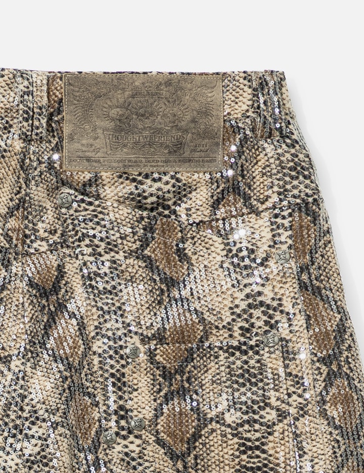 Thought We Friends Sequined Studded Jorts