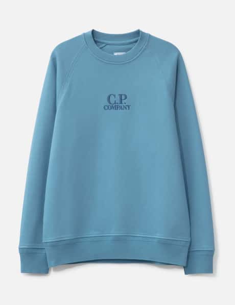 C.P. 컴퍼니 Diagonal Raised Fleece Crewneck Logo Sweatshirt