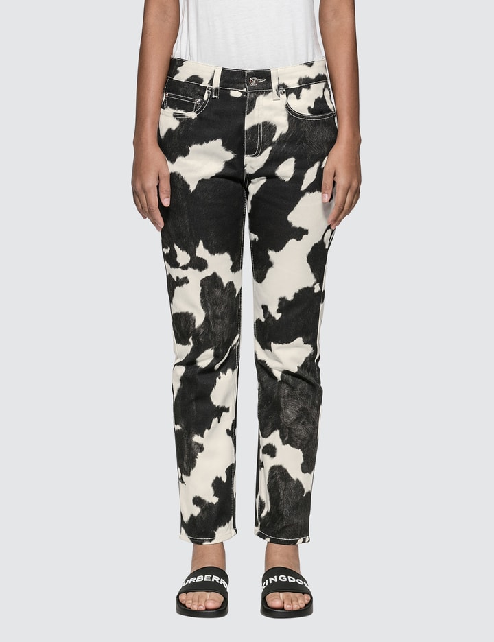 Straight Fit Cow Print Jeans Placeholder Image