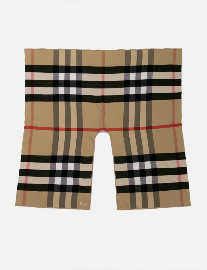 Burberry Reversible Check Cashmere Cape In Brown
