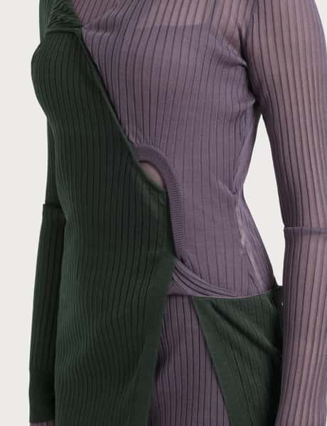 Silk Ribbed Knit Dress view 9