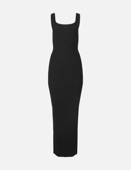 square neck knit midi dress Anthropologie Sleeveless Square-Neck Knit Midi Dress In Black - 82% Off