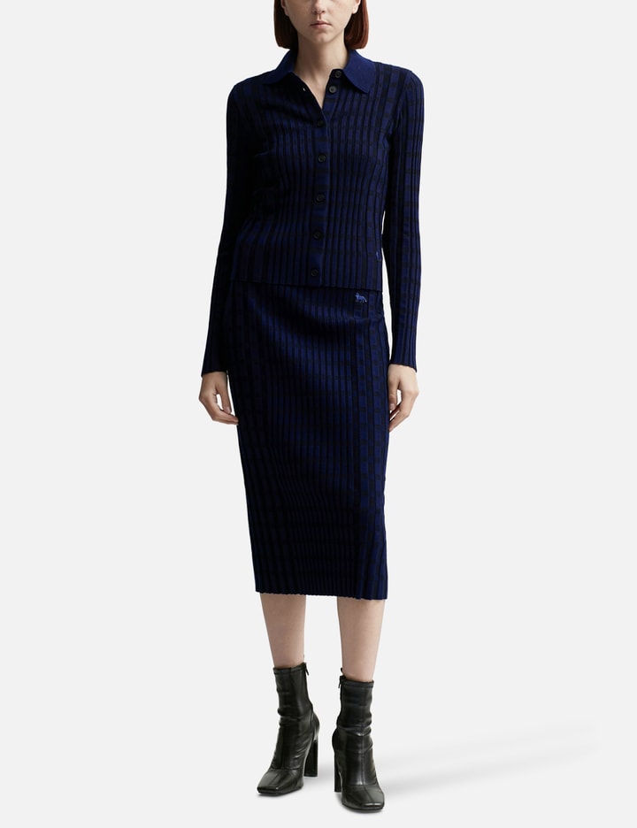 Check Ribbed Midi Skirt Placeholder Image