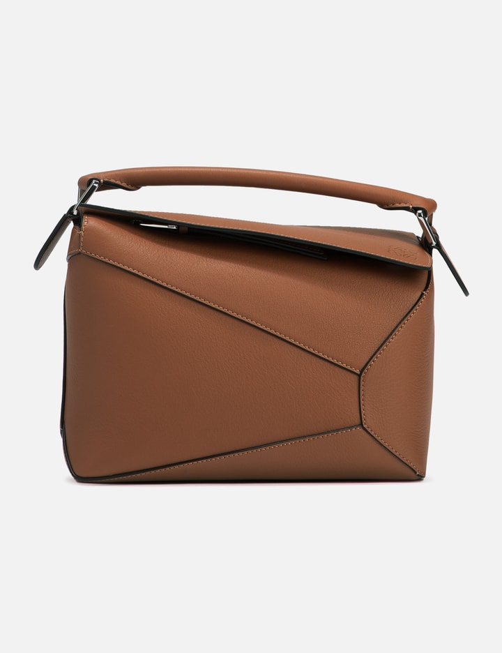 Loewe Puzzle Edge Small Shoulder Bag In Calfskin Leather In Brown