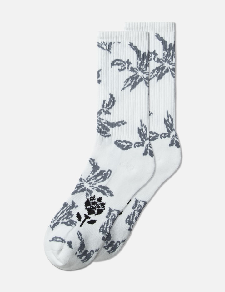 Fiori Golf Jacquard Flower Crew Sock