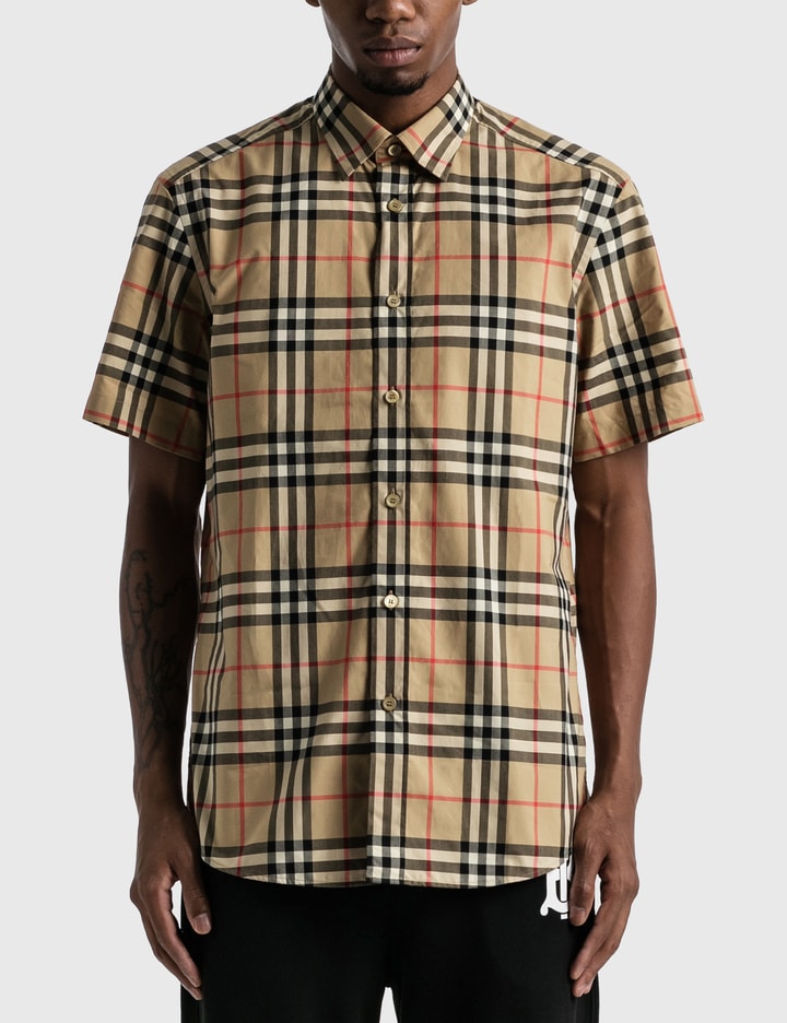 Burberry - Short-sleeve Check Cotton Poplin Shirt | HBX - Globally Curated Fashion and Lifestyle Hypebeast