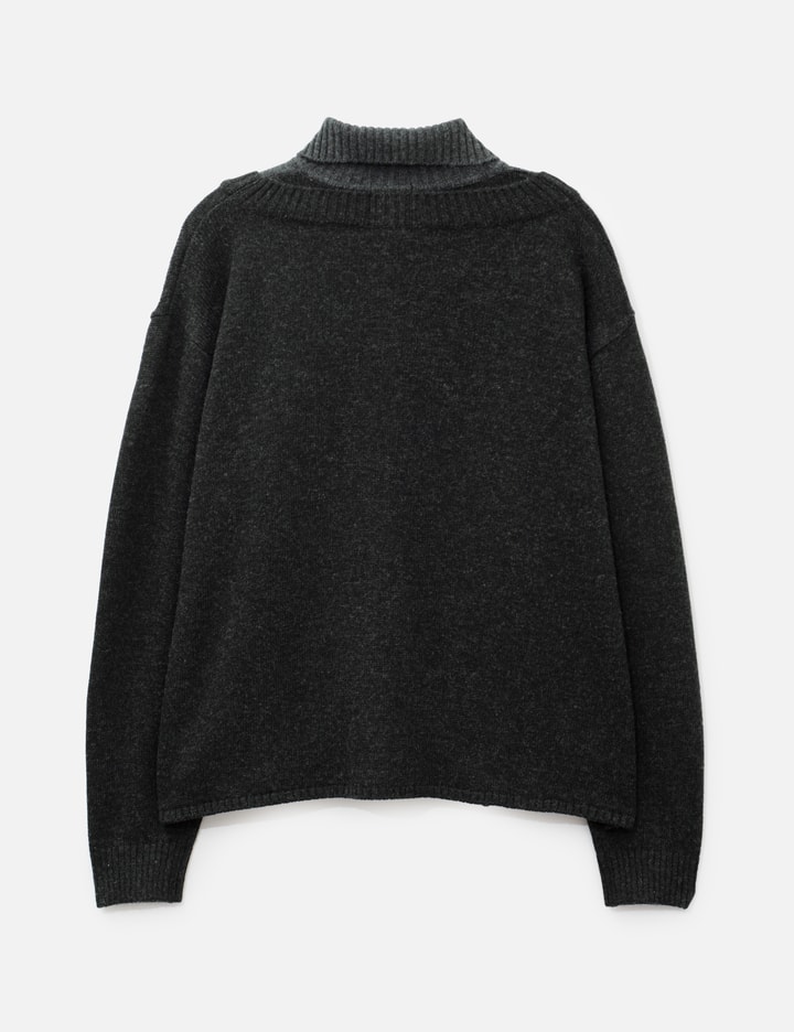AJOBYAJO Double Layered Turtleneck Cardigan