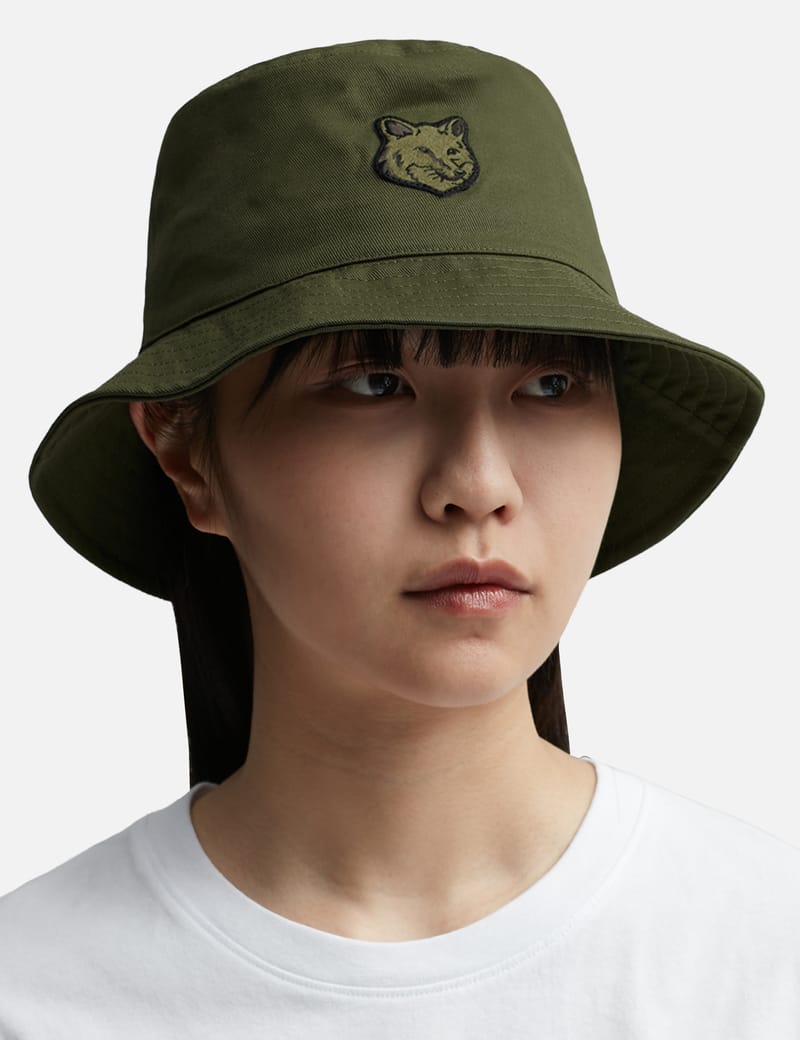 FOX HEAD PATCH BUCKET HAT -INK BLUE(LM06113WW0088) Maison Kitsune -Women-(メゾンキツネ) Maison Kitsuné Fox Head Silicone Patch 6 Panel Cap Maison Kitsune