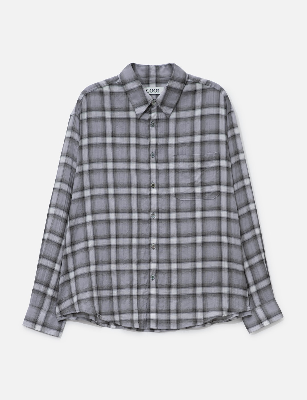 Seersucker Ombre Checkered Shirt view 7