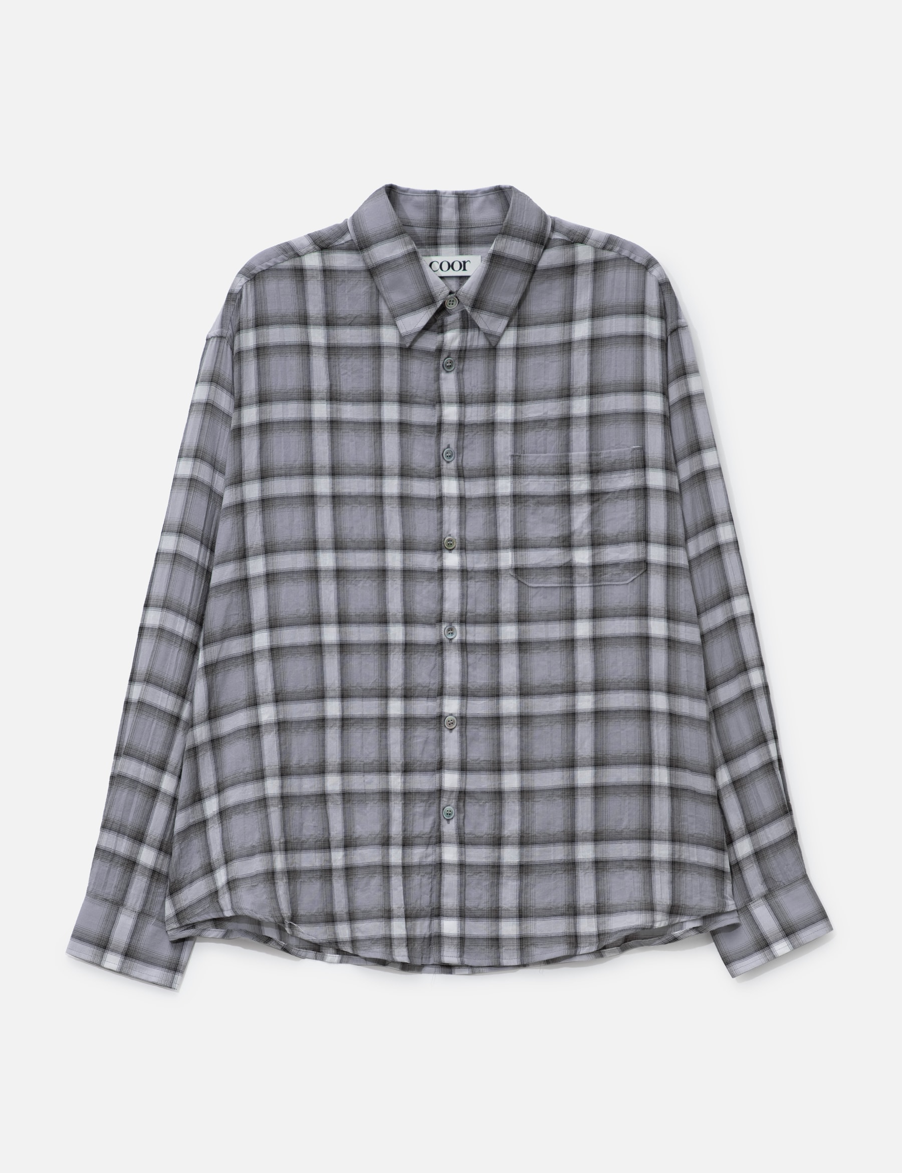 Seersucker Ombre Checkered Shirt view 16