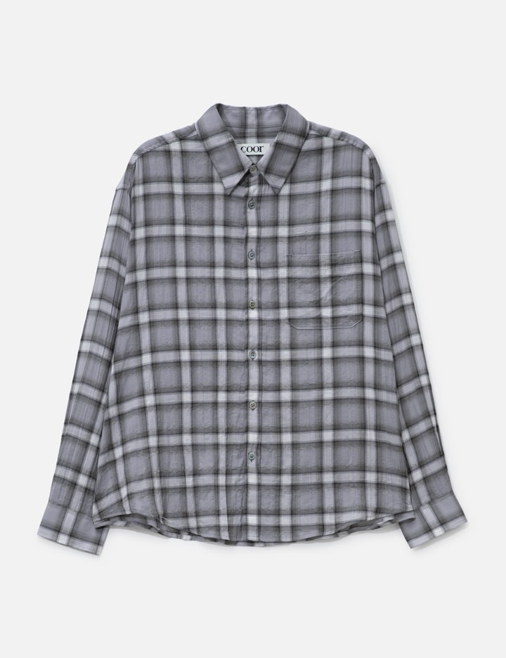 COOR Seersucker Ombre Checkered Shirt