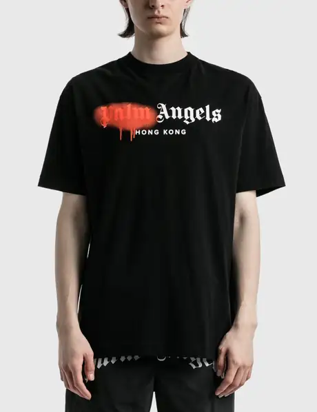 Palm Angels White Hong Kong Sprayed T-Shirt Palm Angels